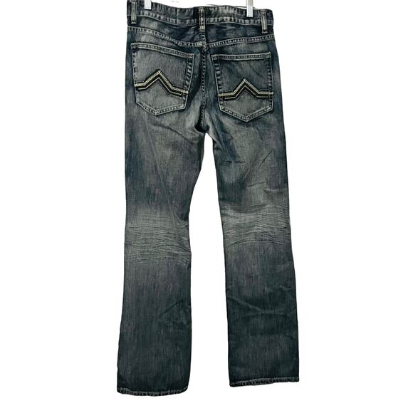 I.N.C. COPENHAGEN BOOT CUT HIGH-RISE JEANS, MENS, 32W-34L, DISTRESSED DENIM BLUE - Picture 4 of 12